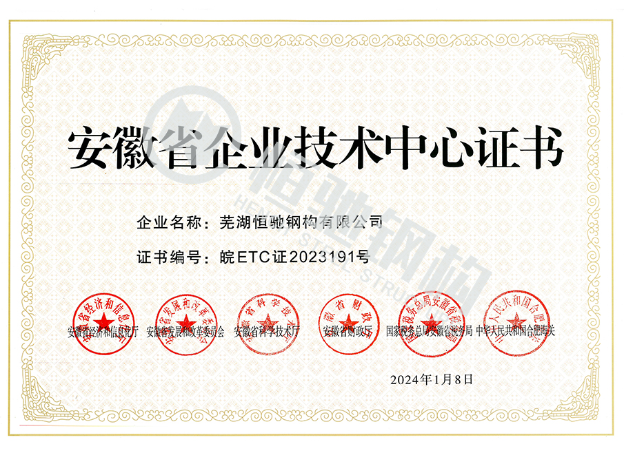 安徽省企業技術中心證書